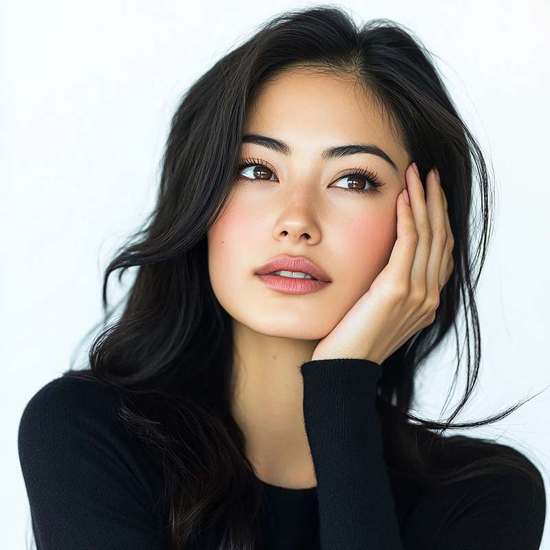 woman-with-pink-lip-black-top-is-holding-her-face (1)
